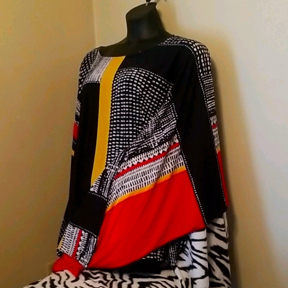 Butterfly winged multi colored blouse